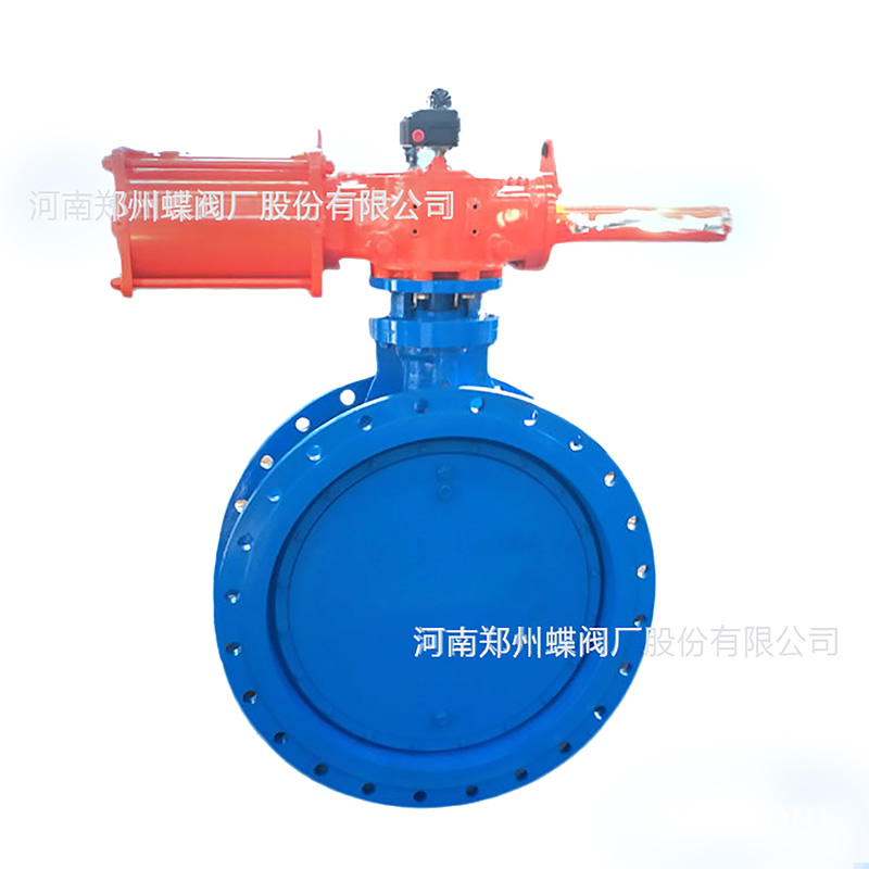 鄭州国产污视频网站在线观看現貨化工用氣動雙法蘭（lán）蝶（dié）閥2D641X-10